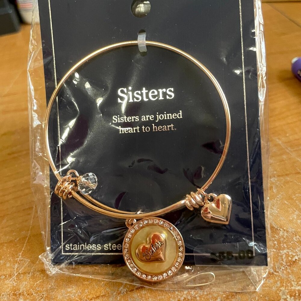 BELK SILVERWORKS SOUTHERN CHARM SISTERS ARE JOINED HEART TO HEART BRACELET